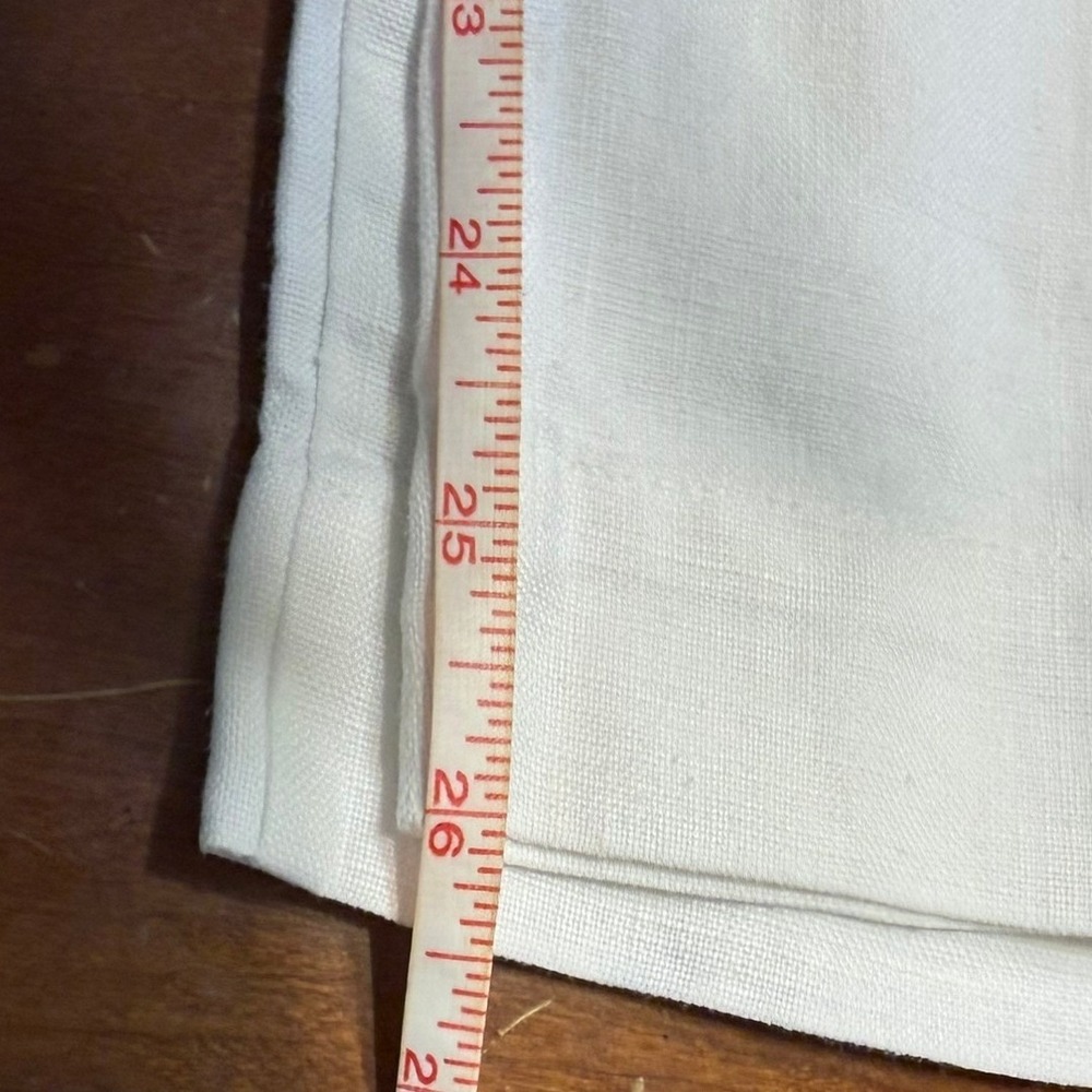 Vintage Hot Cotton Women M 100% Linen Sleeveless Top Cropped Set White Lagenlook - Picture 11 of 12
